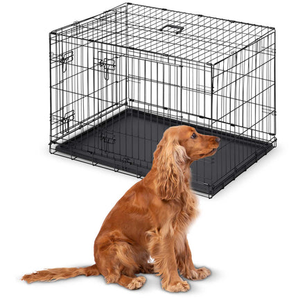 Hundebur til mellemstore hunde - 91 x 57 x 62 cm, foldbart og transportvenligt