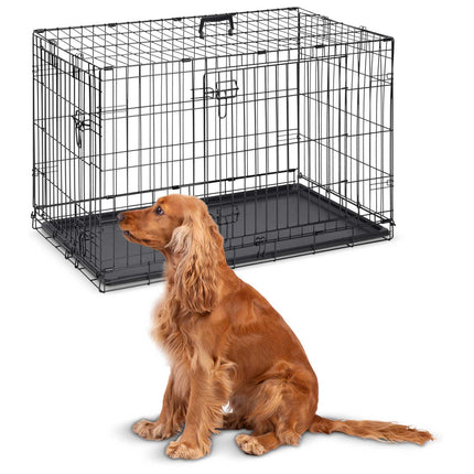 Hundebur til mellemstore hunde - 91 x 57 x 62 cm, foldbart og transportvenligt