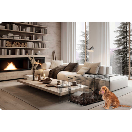 Hundebur til mellemstore hunde - 91 x 57 x 62 cm, foldbart og transportvenligt