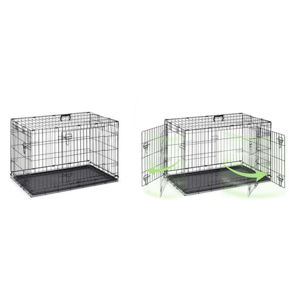 Hundebur til mellemstore hunde - 91 x 57 x 62 cm, foldbart og transportvenligt