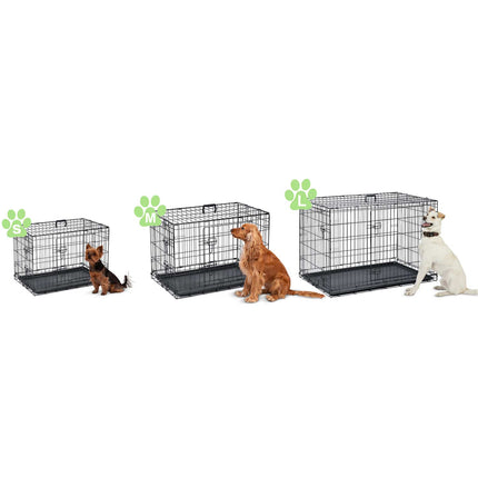 Hundebur til mellemstore hunde - 91 x 57 x 62 cm, foldbart og transportvenligt