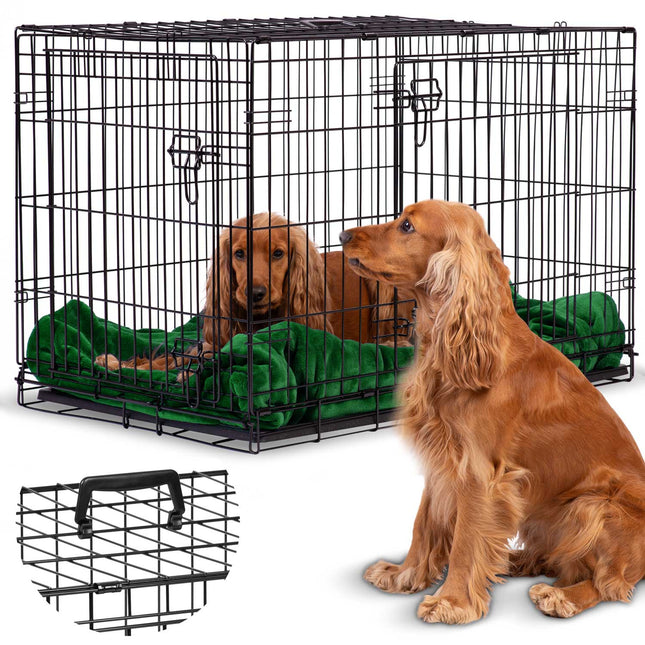 Hundebur til mellemstore hunde - 91 x 57 x 62 cm, foldbart og transportvenligt