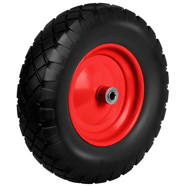 Slangeløst hjul til trillebør og havevogn - 40 cm diameter, slidstærkt PU-materiale