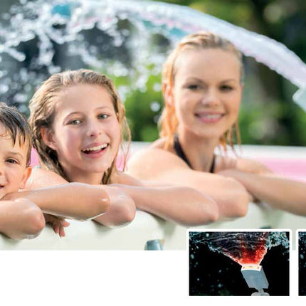 Farverig LED-sprøjte til pool - batterifri vandsprøjte med lys i 4 farver
