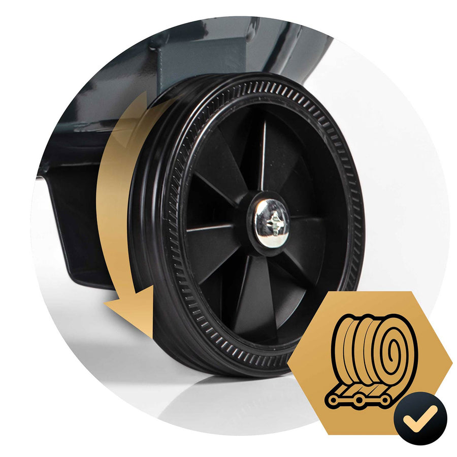 Oliesmurt kompressor 50 l, 10 bar, 1800 W med stempelpumpe og transporthjul