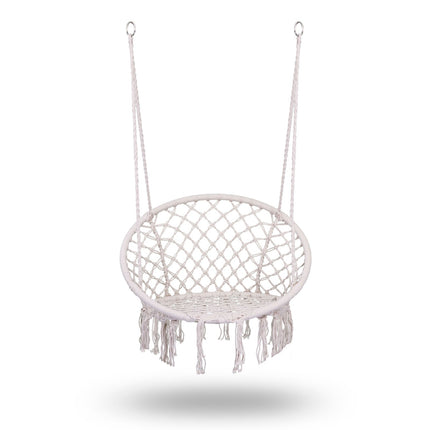 Hængestol i boho-stil med hynde til have og terrasse – beige