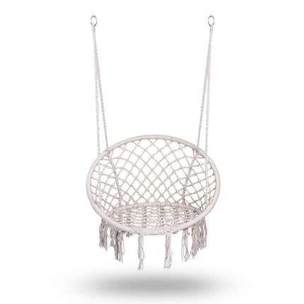 Hængestol i boho-stil med hynde til have og terrasse – beige