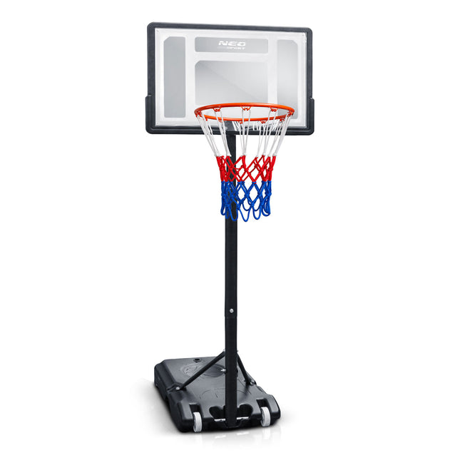 Basketballstander 150–210 cm med justerbar højde, 38 cm kurv og hjul – til børn og voksne