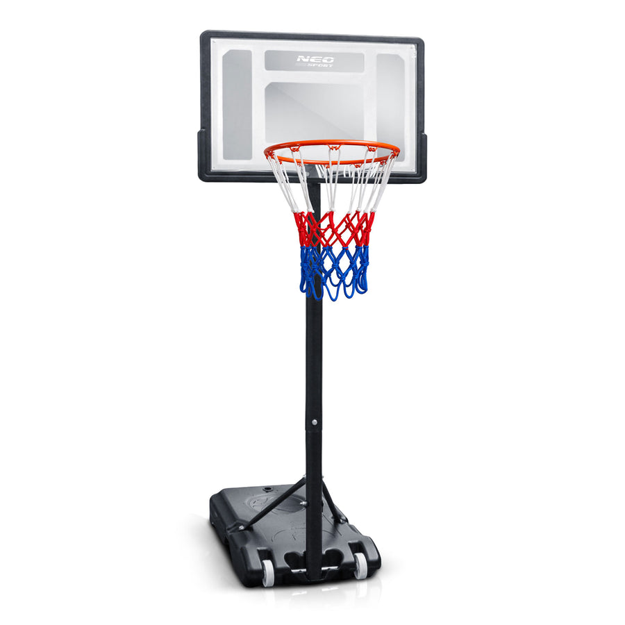 Basketballstander 150–210 cm med justerbar højde, 38 cm kurv og hjul – til børn og voksne