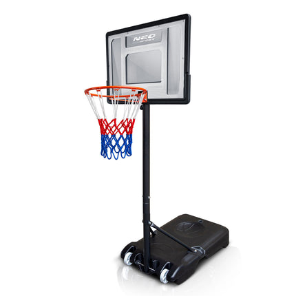 Basketballstander 150–210 cm med justerbar højde, 38 cm kurv og hjul – til børn og voksne