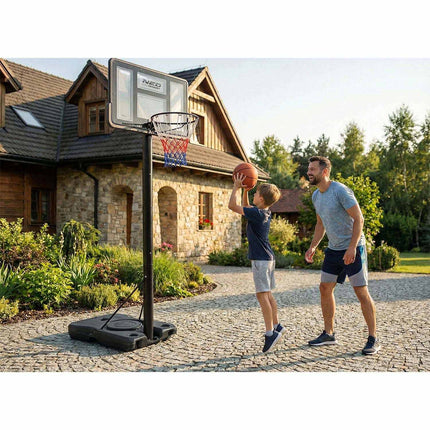 Basketballstander 135–305 cm med justerbar højde, 45 cm affjedret kurv og hjul