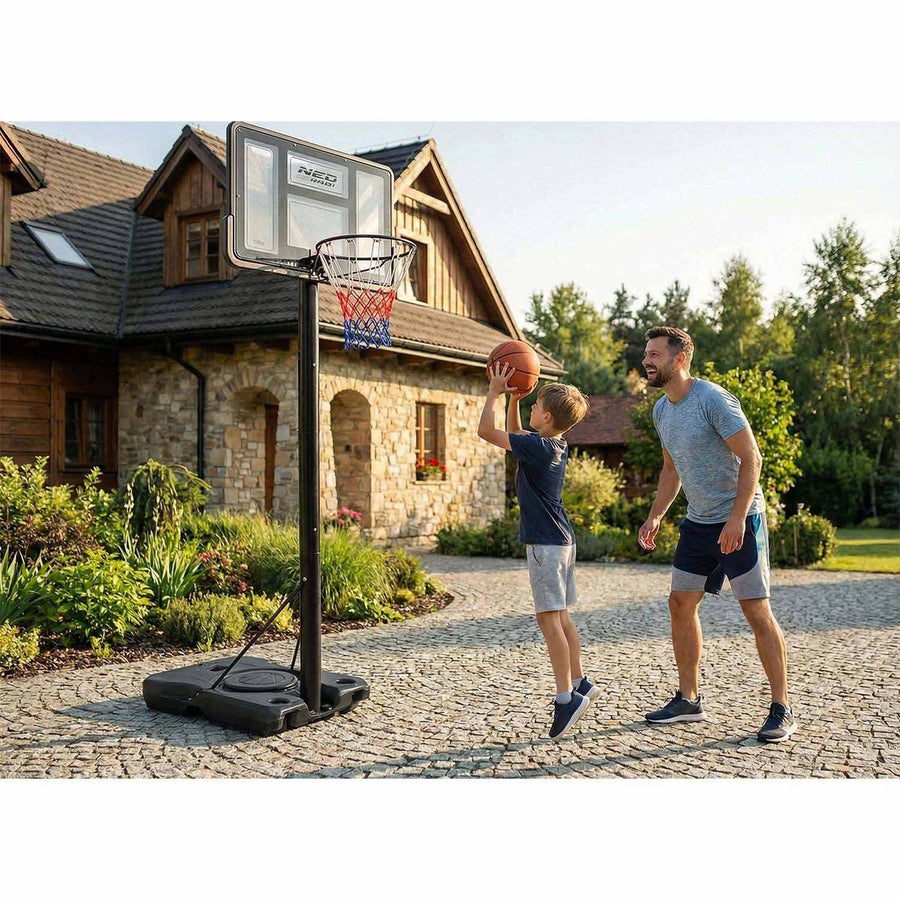Basketballstander 135–305 cm med justerbar højde, 45 cm affjedret kurv og hjul