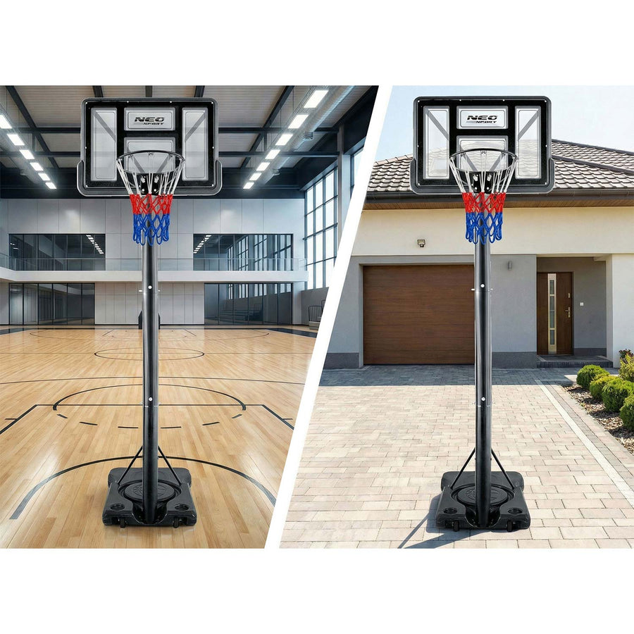 Basketballstander 135–305 cm med justerbar højde, 45 cm affjedret kurv og hjul