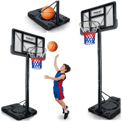 Basketballstander 135–305 cm med justerbar højde, 45 cm affjedret kurv og hjul