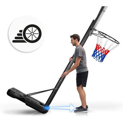 Basketballstander 135–305 cm med justerbar højde, 45 cm affjedret kurv og hjul