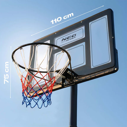 Basketballstander 135–305 cm med justerbar højde, 45 cm affjedret kurv og hjul