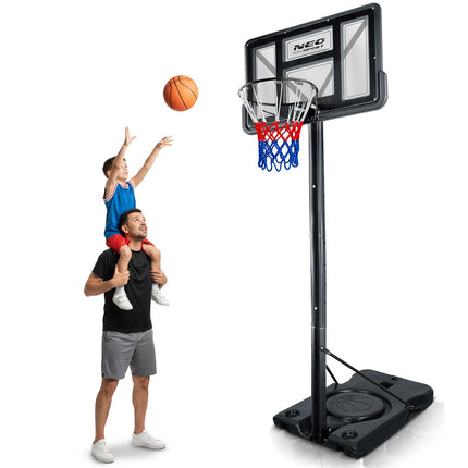 Basketballstander 135–305 cm med justerbar højde, 45 cm affjedret kurv og hjul