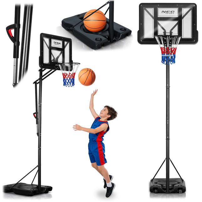 Basketballstander 170–305 cm med justerbar højde, 45 cm affjedret kurv og hjul