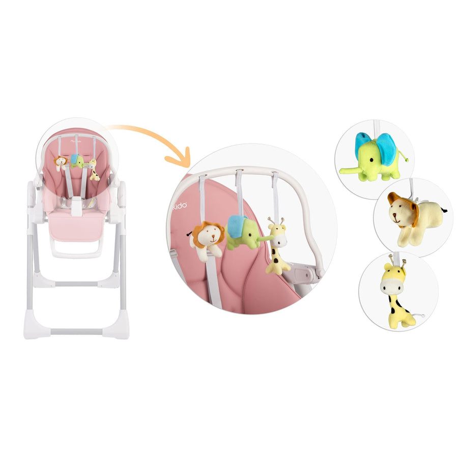 Multifunktionel foderstol med aftagelig bakke og legetøjsstang til børn fra 6 måneder til 3 år - perfekt til måltider og leg