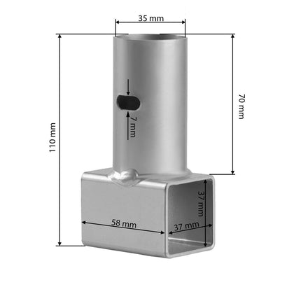 T-benforbindelse til trampolin - 1 stk. til 15 ft model, galvaniseret og pulverlakeret