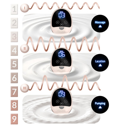 Elektrisk brystpumpe med massagefunktion og LED-display til ammende mødre