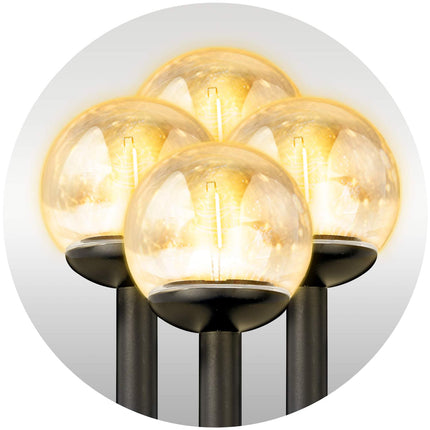 Solcellekuglelamper med LED - 4 stk. til havebelysning