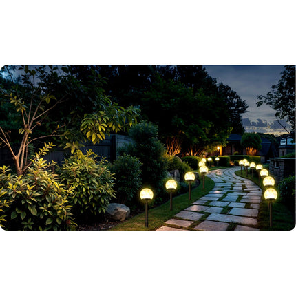 Solcellekuglelamper med LED - 4 stk. til havebelysning