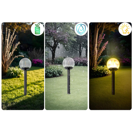 Solcellekuglelamper med LED - 4 stk. til havebelysning