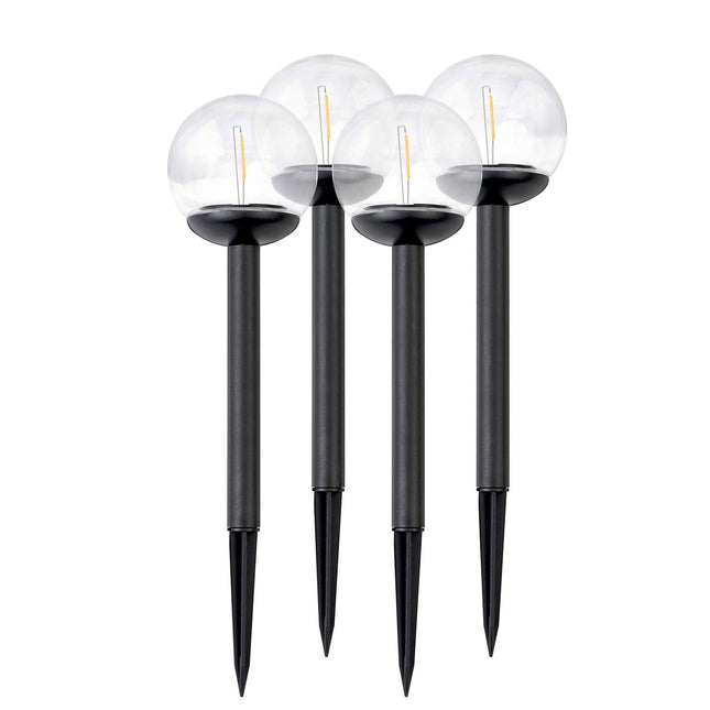 Solcellekuglelamper med LED - 4 stk. til havebelysning