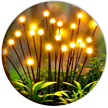 Solcellelampe med ildfluer - 2 stk. til havebelysning