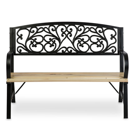 Ivy moderne parkbænk med ryglæn i træ til have og terrasse - 122 cm