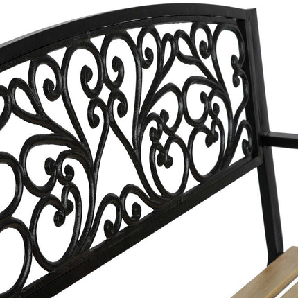 Ivy moderne parkbænk med ryglæn i træ til have og terrasse - 122 cm
