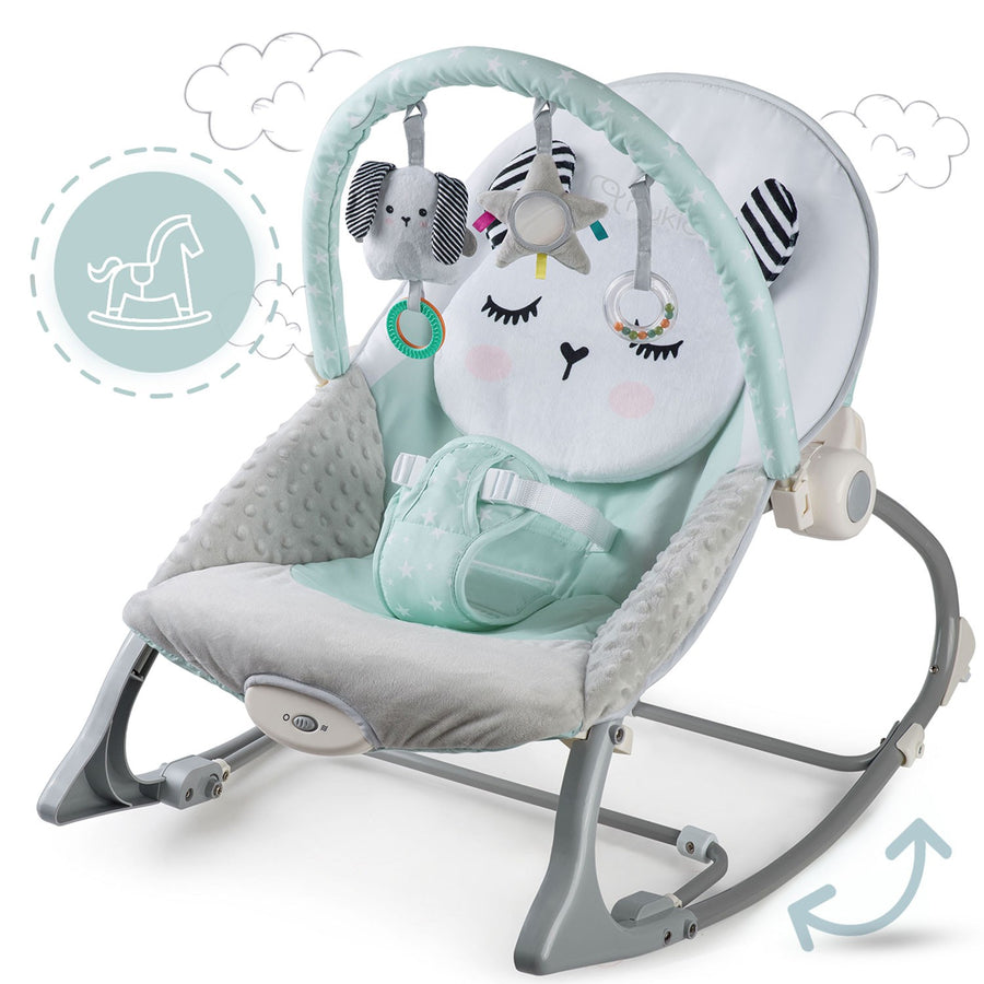 Multifunktionel skråstol med vibration til baby - Beroligende og underholdende