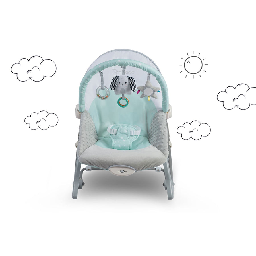 Multifunktionel skråstol med vibration til baby - Beroligende og underholdende