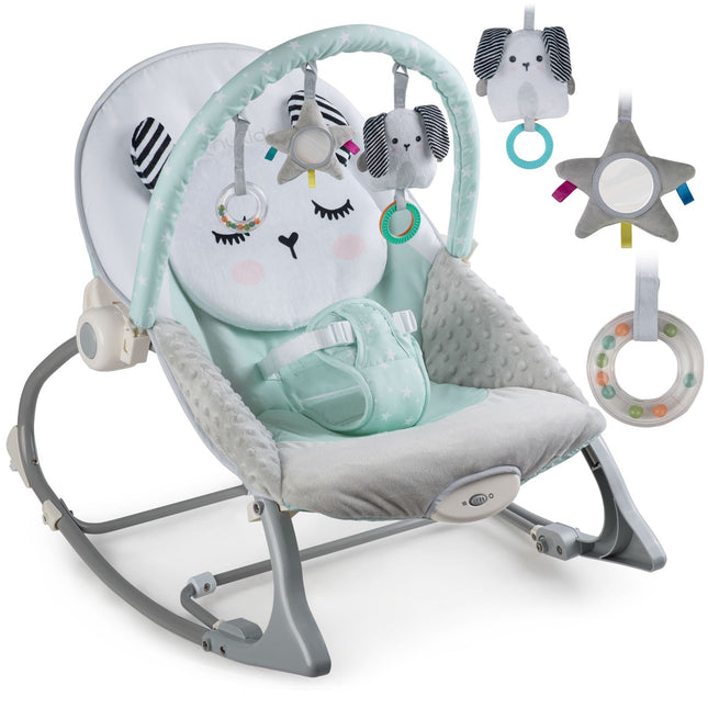 Multifunktionel skråstol med vibration til baby - Beroligende og underholdende