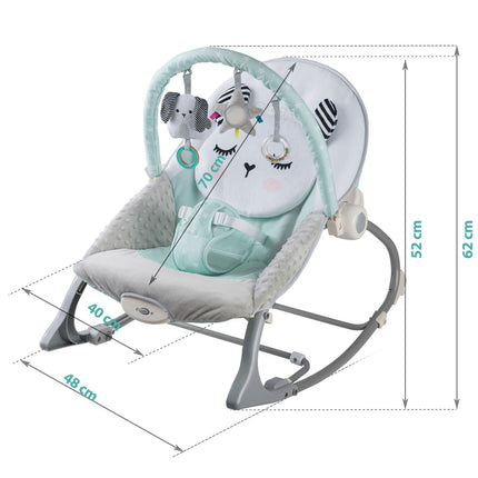 Multifunktionel skråstol med vibration til baby - Beroligende og underholdende