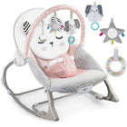 Bouncer med vibration til baby - komfortabel og underholdende skråstol i pink