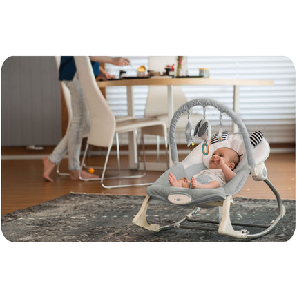 Bouncer med vibration til baby - komfortabel og underholdende skråstol i pink