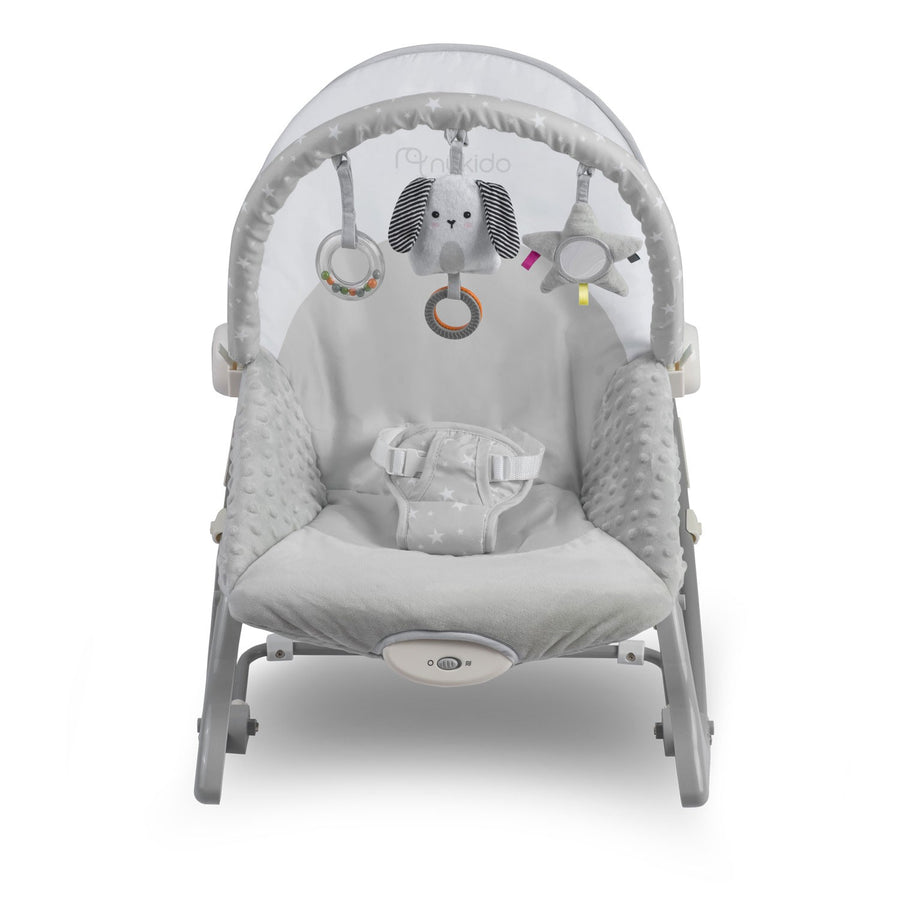 Multifunktionel Hoppestol med Vibration til Baby - Grå