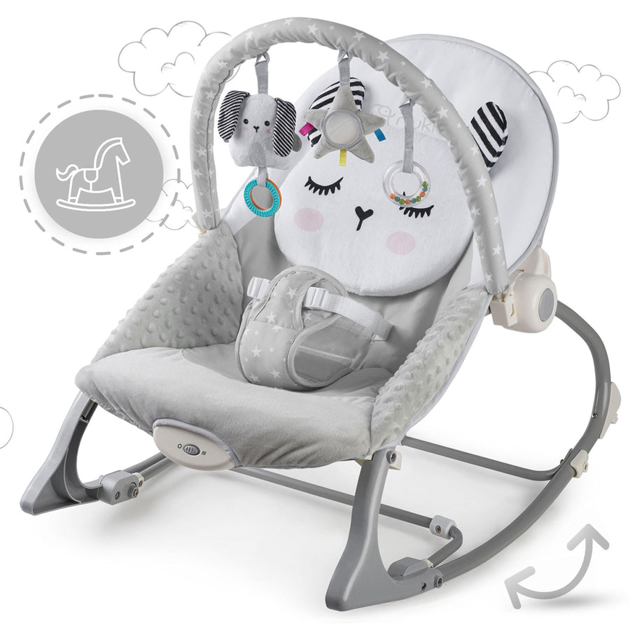 Multifunktionel Hoppestol med Vibration til Baby - Grå