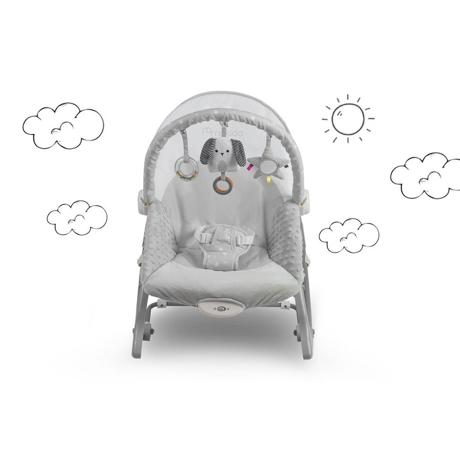 Multifunktionel Hoppestol med Vibration til Baby - Grå
