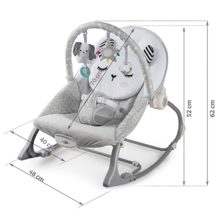 Multifunktionel Hoppestol med Vibration til Baby - Grå