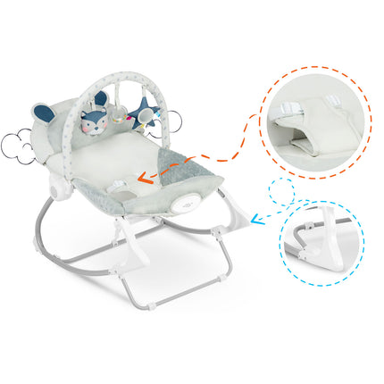 Multifunktionel Gyngestol med Vibrationer til Baby - Grå