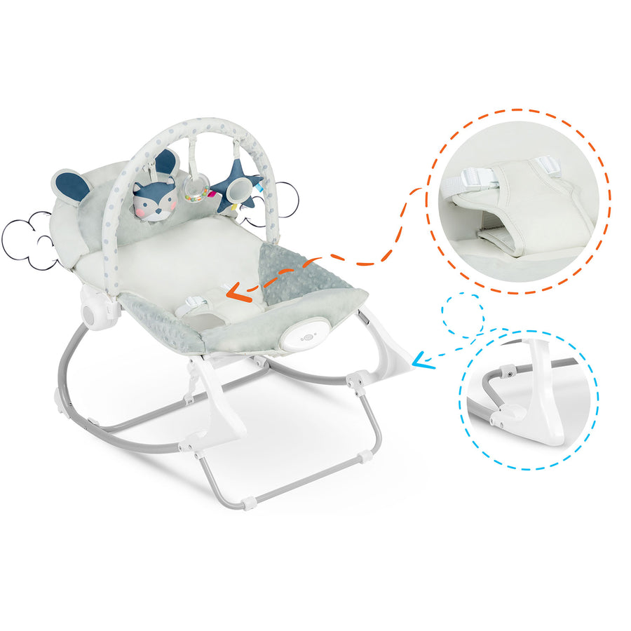 Multifunktionel Gyngestol med Vibrationer til Baby - Grå