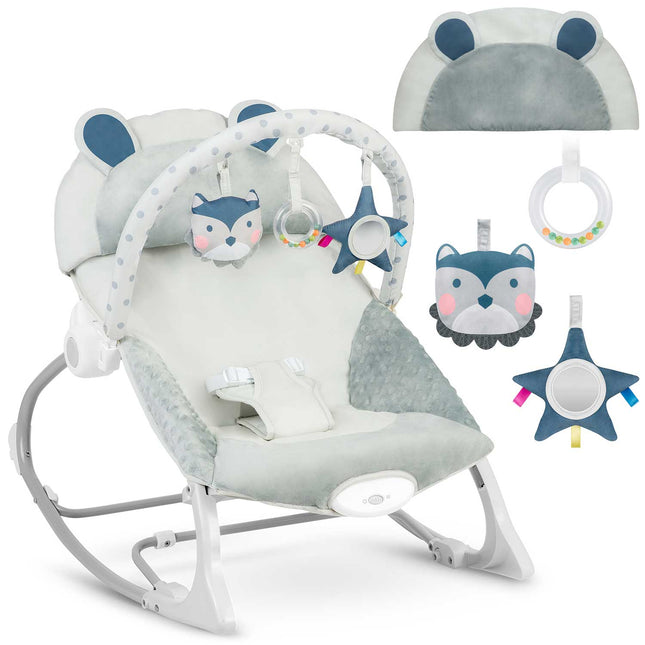 Multifunktionel Gyngestol med Vibrationer til Baby - Grå