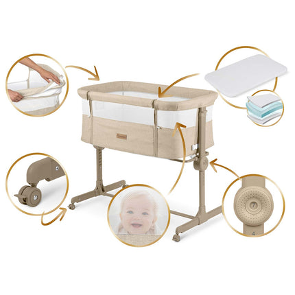Foldbar sideseng til baby med højdejustering og sikkerhedsremme - Ideel til forældre
