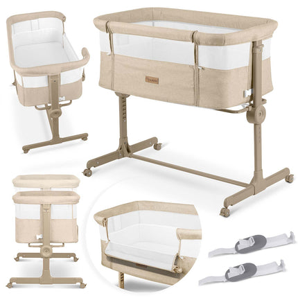 Foldbar sideseng til baby med højdejustering og sikkerhedsremme - Ideel til forældre