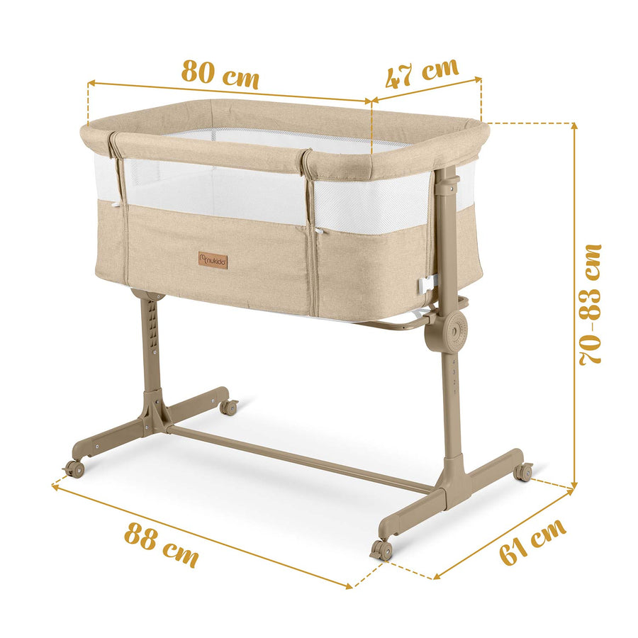 Foldbar sideseng til baby med højdejustering og sikkerhedsremme - Ideel til forældre