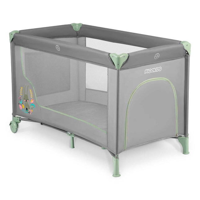 Rejseseng til børn - Foldbar og sikker med sideindgang, 125x65x78 cm