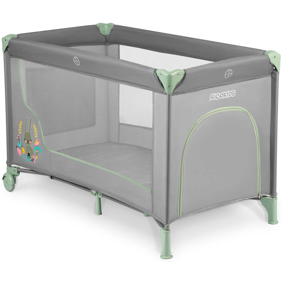 Rejseseng til børn - Foldbar og sikker med sideindgang, 125x65x78 cm